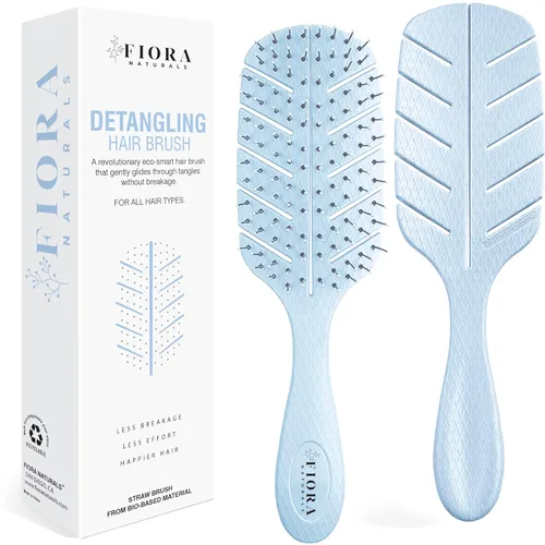 Vista 15 de Cepillo Desenredante de Fiora Naturals - Cepillo desenredante 100% ecológico con cerdas ultrasuaves - Se desliza a través de los enredos