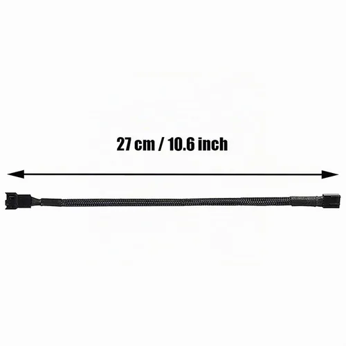 Vista 4 de Gebildet 10 piezas de cable de extensión de ventilador PWM de 4 pines, conector de energía, estuche macho a hembra para computadora, compatible