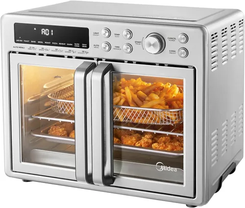 Vista 10 de Midea Flexify Slim 8 en 1 - Tostadora para puerta francesa, horno y freidora combinada, 26.4 cuartos de galón