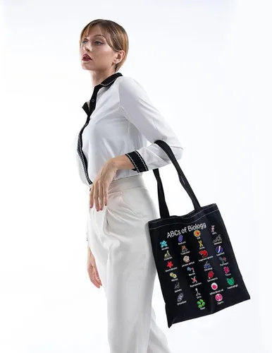 Vista 4 de MNIGIU Bolsa de mano de biología regalo para estudiantes de biología, regalo para amantes de la biología, bolsa para profesor, regalo de graduación