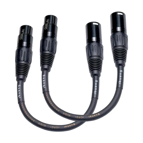 Vista 3 de XLR Cable Adaptador de cable XLR macho a hembra de 3 pines – Conector de audio equilibrado profesional para micrófonos, mezcladores y equipos