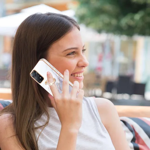 Vista 4 de Funda delgada para Xiaomi Redmi Note 11 Pro, funda con anillo brillante de mármol IMD para niñas, lente de cámara y cubierta protectora de pantalla