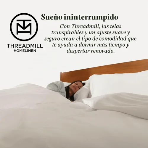 Vista 8 de Threadmill - Juego de funda de edredón de tamaño individual y color beige, funda de edredón transpirable, juego de 2 piezas de funda de edredón