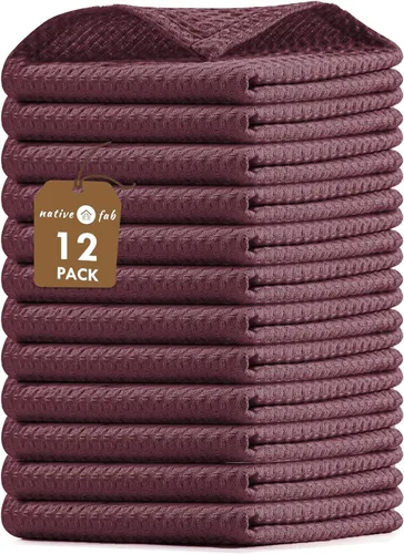Vista 45 de Native Fab Juego de 8 toallas de cocina y paños de cocina, absorbentes, duraderos, de secado rápido para limpiar, cocinar, hornear, ideal