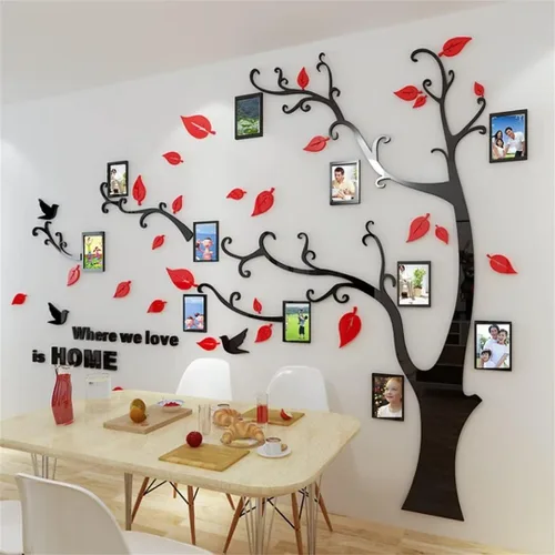 Vista 19 de Calcomanías de pared de árbol 3D - DIY, calcomanías de marcos de fotos y árbol de pared, marcos para fotos familiares, murales con calcomanías