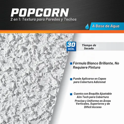 Vista 7 de DAP Spray Texture Palomitas de maíz a base de agua 2n1 para pared y techo con boquilla Aim Tech, blanco, 20 onzas (7079850025)