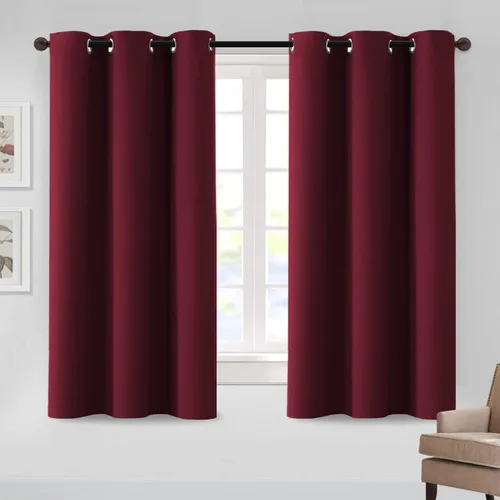 Vista 11 de MeilleMaison Cortinas opacas para dormitorio, con aislamiento térmico, oscurecimiento de habitación, cortinas insonorizadas para ventana, cortinas