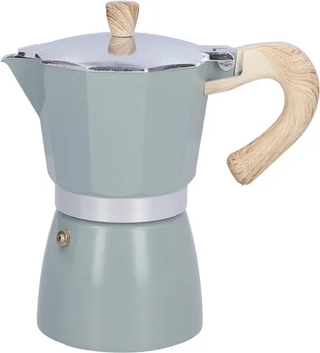 Vista 11 de Cafetera clásica para estufa de gas, cafetera Moka de 10.5 onzas líquidas, con mango ergonómico, preparación rápida, excelente aleación de aluminio