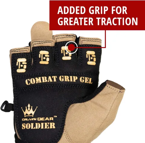 Vista 3 de Crown Gear Guantes de levantamiento de pesas para entrenamiento de entrenamiento Crossfit, guantes de fisicoculturismo para hombres o mujeres, lo