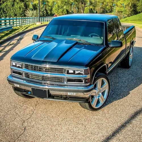Vista 2 de SPEC-D TUNING Luces delanteras negras + luces de giro + luces de parachoques con tubo LED. Compatible con Chevy C10 C/K Tahoe Suburban de 1994-1998