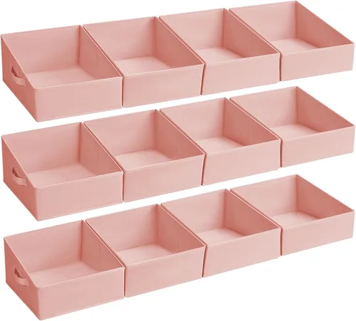 Vista 51 de DIMJ Contenedores de almacenamiento trapezoidales para ropa, 4 paquetes organizadores de armario y cestas de almacenamiento, cestas plegables
