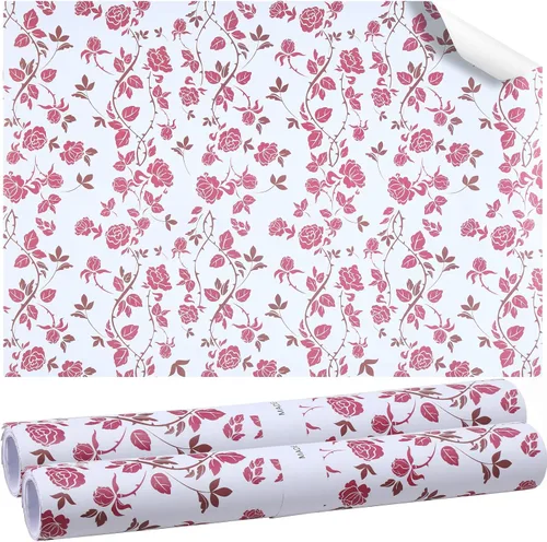 Vista 8 de 24 hojas de forros perfumados para cajones de 15.7 x 22.8 pulgadas, color lavanda, papel no adhesivo, estampado floral perfumado para armario