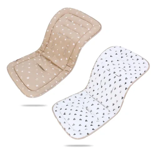 Vista 33 de Cojín para cochecito de bebé, inserto de asiento de automóvil infantil - reversible, universal, transpirable y suave, alfombrilla para cochecito