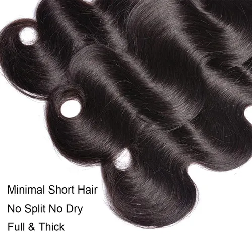 Vista 5 de Manojos de cabello humano ondulado 12A, 12, 12, 12 pulgadas, paquetes de cabello humano 100% sin procesar, 3 paquetes de extensiones de cabello