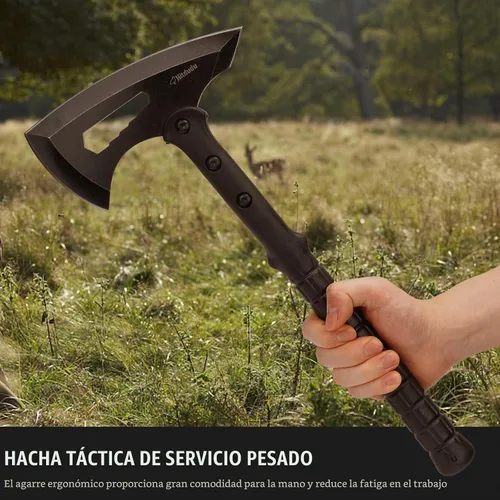 Vista 5 de Tomahawk táctico, hacha de lanzamiento con funda, hacha de camping con pincho, mango de fibra de nailon para supervivencia al aire libre Cabeza