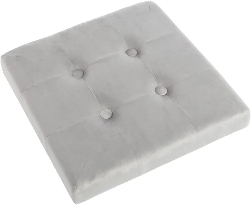 Vista 9 de Lavish Home - Otomana de almacenamiento, reposapiés copetudo, copetudo de terciopelo, copetudo de lino o organizador de almacenamiento con tapa