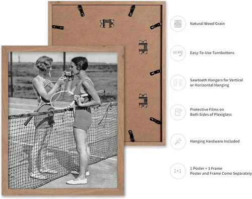 Vista 2 de Poster Master Póster Vintage Fotografiado - Impresión Deportiva Retro - Regalo para Artista, Amigo - Niñas Fumando, Cancha de Tenis, Pausa