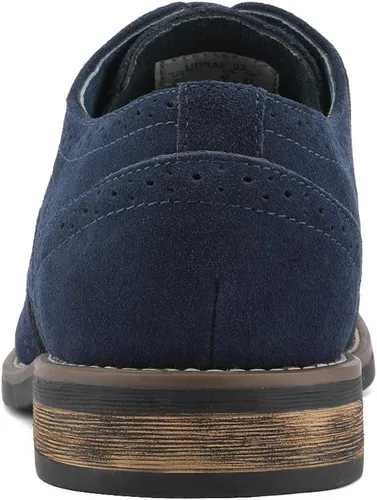 Vista 5 de Bruno Marc Zapatos estilo oxford de gamuza con cordones para hombre.