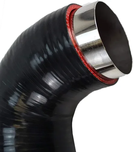 Vista 2 de Rev9 (SH-003-BLACK-A) Entrada Turbo de silicona, negro, compatible con Subaru Impreza WRX 2008-14 EJ25 Motor