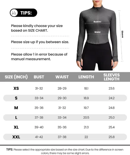 Vista 6 de QUEENIEKE Womens Athletic Workout Jackets Cottony-Soft Full Zip Slim Fit Running Jacket 0703