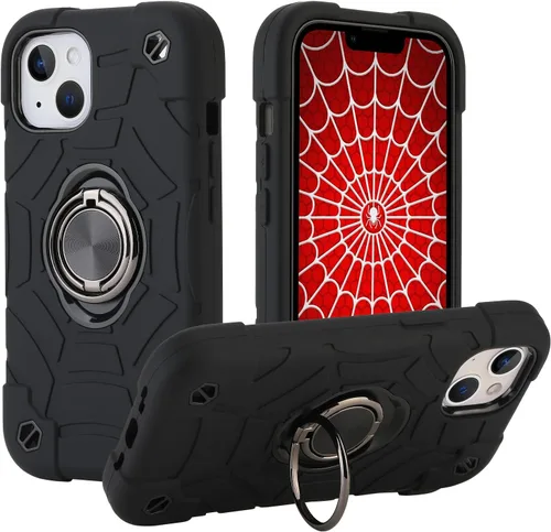 Vista 14 de Funda para iPhone SE de 3ª/2ª generación, iPhone 8/7/6/6S con soporte (no para modelos de tamaño grande), funda híbrida a prueba de golpes de Negro