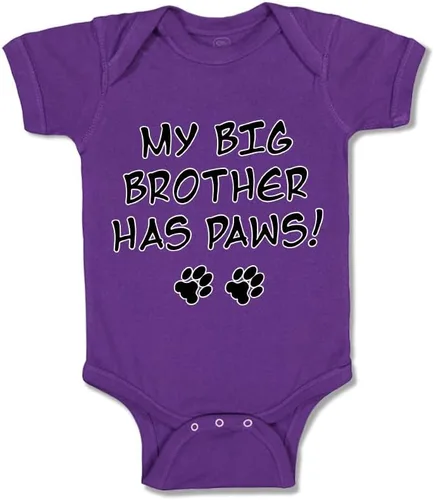 Vista 19 de Baby Bodysuit My Big Brother Has Paws Dog Lover Pet Boy & Girl Baby Clothes Solo un diseño blanco