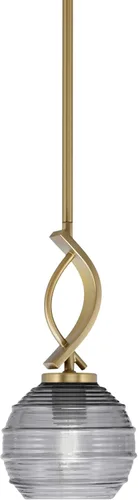 Vista 81 de Toltec Lighting Cavella Stem Colgado Mini colgante, acabado grafito, vidrio de muselina blanca de 4 pulgadas