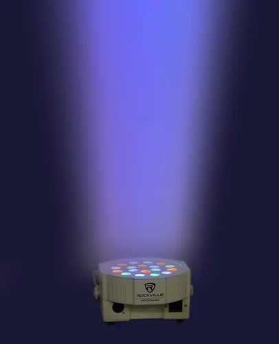 Vista 7 de (10) Rockville RockPAR50 LED RGB Compact Par Can DJ/Club/Stage DMX Luz de lavado - Blanco