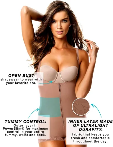 Vista 3 de Leonisa Modelador de cuerpo con control de abdomen para mujer - Body moldeador de compresión