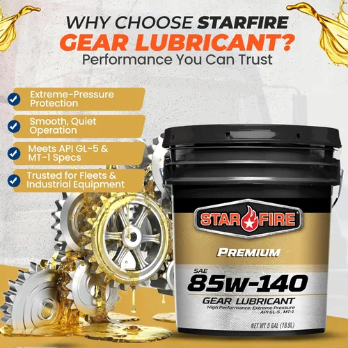 Vista 5 de Lubricantes Starfire Premium SAE 85W140 GL-5 - Aceite diferencial, 5 galones