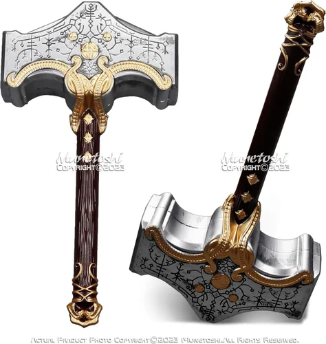 Vista 2 de Munetoshi 19 "espuma GoW Mjolnir Thor Hammer Aesir nórdico dios videojuego fantasía Cosplay Prop