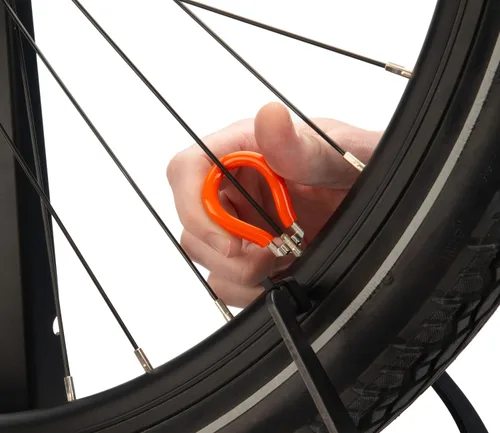 Vista 2 de Park Tool Llave de radios de bicicleta SW-6 para bicicletas eléctricas con transmisión de cubo Soportes de trabajo para bicicletas