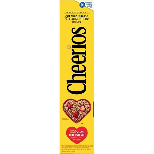 Vista 5 de Original Cheerios Heart Healthy - Vaso de cereales (paquete de 12) y cereal saludable Cheerios Heart, cereales sin gluten con avena integral