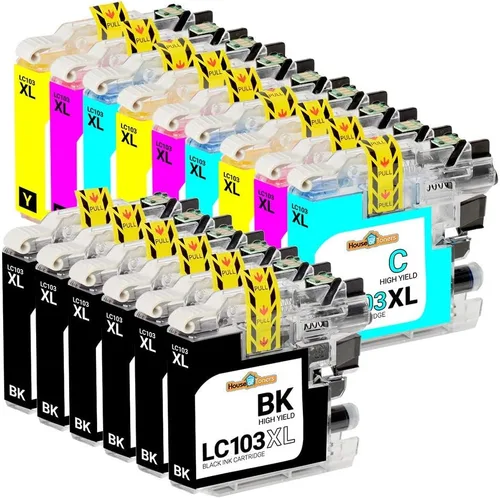 Vista 2 de Houseoftoners Cartucho de tinta remanufacturado para Brother LC103XL Reemplazo de alto rendimiento para Brother LC103XL MFC-J245 J285DW J4310DW