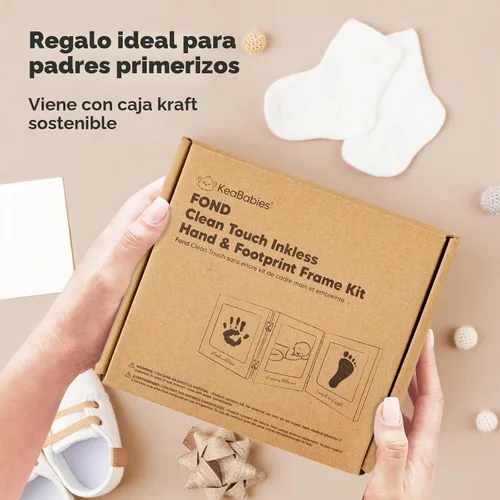 Vista 9 de KeaBabies Kit de huellas de manos y huellas para bebé sin tinta para recién Blanco/Dorado