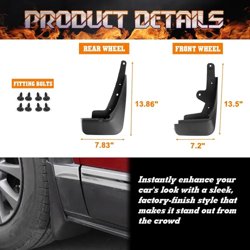 Vista 2 de x xotic tech 4 piezas de aletas para parachoques delantero y trasero para coche compatibles con Mazda CX-30 CX30 2020 2021 2022 2023 2024 2025