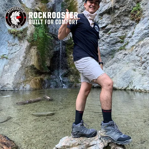 Vista 6 de ROCKROOSTER COOLMAX - Calcetines deportivos con control de humedad, duraderos y transpirables (paquete de 9)