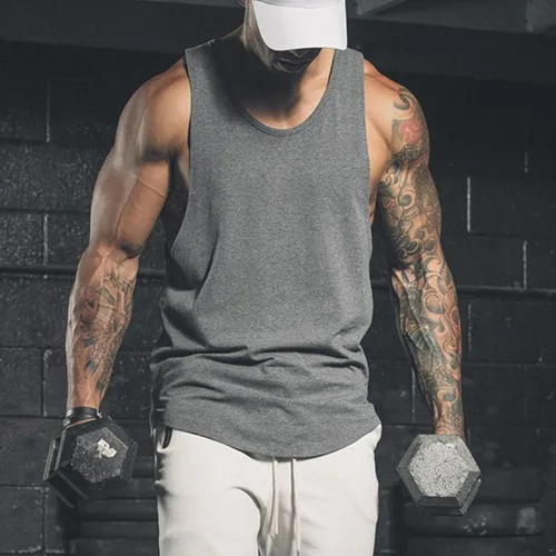Vista 5 de ZUEVI Camisetas sin mangas para hombre, camisetas sin mangas con corte para culturismo, gimnasio, entrenamiento, camisetas