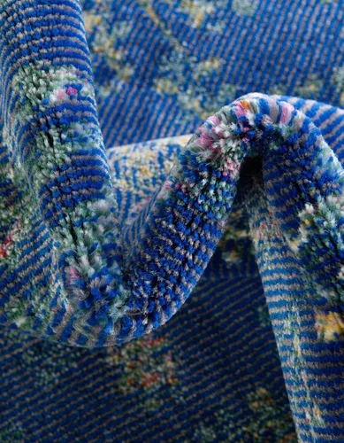 Vista 7 de Unique Loom Blossom Collection - Alfombra de área Yoshino (2' x 3' 1", rectangular, azul/verde)