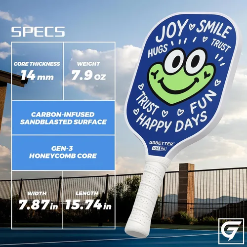 Vista 7 de Juego de 2 palas de pickleball para principiantes, familias y entusiastas de todas las edades, raquetas de pickleball T300 con infusión de carbono