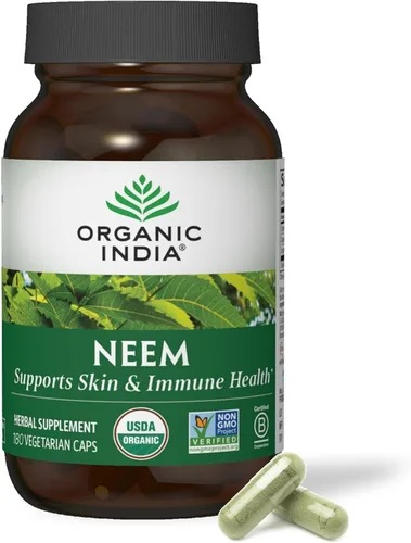 Vista 9 de Organic India Cápsulas de Hoja de Neem - Suplemento Herbal, Apoya la Salud de la Piel y del Sistema Inmunológico, Vegano, Sin Gluten, Certificado