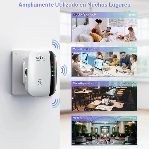 Vista 8 de Extensor WiFi, amplificador de señal WiFi de hasta 5800 pies cuadrados y 58 dispositivos, extensor de alcance WiFi, repetidor de Internet