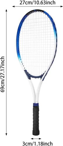 Vista 4 de Raqueta de tenis portátil resistente a los golpes con bolsa de transporte para parque, mujeres, hombres, principiantes, adultos, jugadores