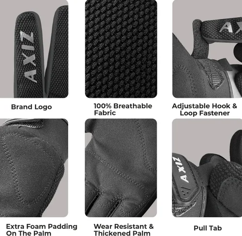 Vista 3 de AXIZ Guantes de motocicleta para hombres y mujeres, guantes de ciclismo protegidos para pantalla táctil para MTB BMX, motocross, carreras