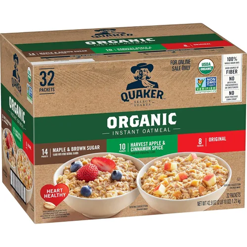 Vista 10 de Avena instantánea Quaker, paquete variado de 2 sabores sin gluten, 32