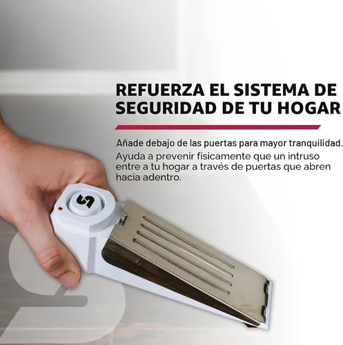 Vista 8 de Alarma de seguridad SABRE cuña para puerta con sirena de 120 dB. Ideal para casa, viaje, apartamento, cuarto.