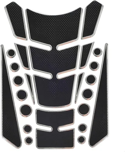 Vista 7 de 1 Juego de Calcomanía Universal 3D Negra para Tanque de Gasolina de Motocicleta, Almohadilla Calcomanía Protectora de Tanque de Combustible