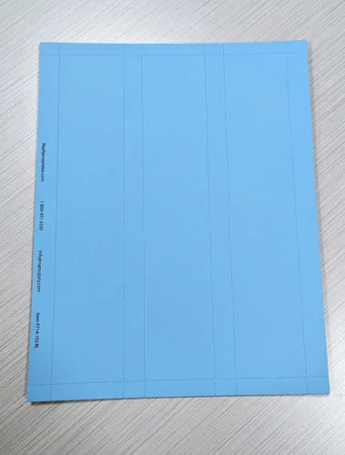 Vista 2 de Insertos de placa de identificación de papel perforado, paquete de 20 (8 x 2 pulgadas, azul)
