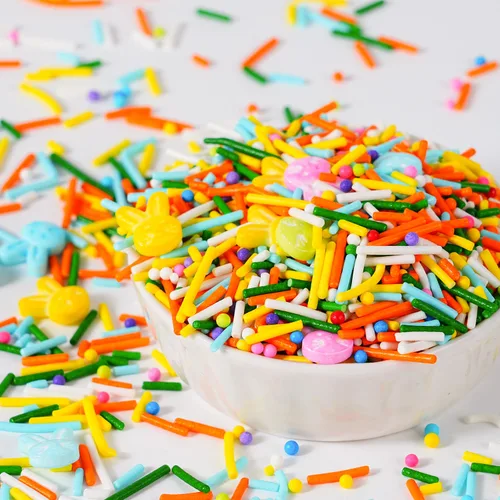 Vista 6 de Mezcla de gránulos de Pascua, 4.2 onzas comestibles de conejo, conejo, gránulos con pastel de primavera, chispas para hornear, suministros