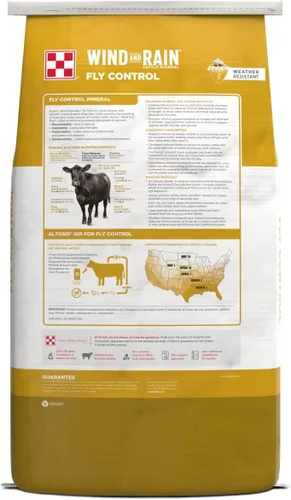 Vista 3 de Purina Wind & Rain Texas All Season 7.5 Complete ALTOSID Fly Control Ganado Mineral Bolsa de 50 libras